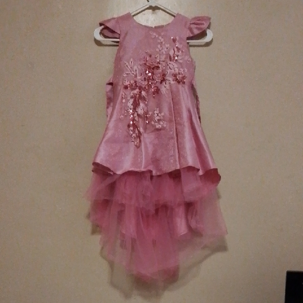Pink Floral Embellished Dress
